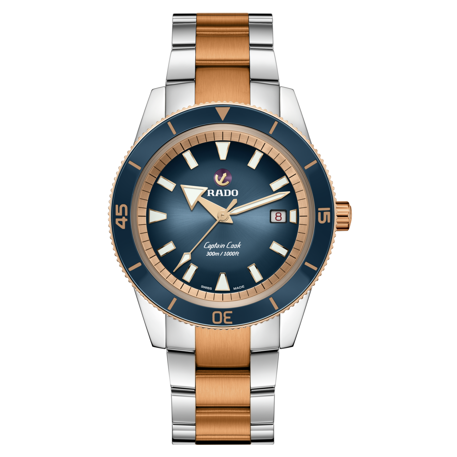 Rado Captain Cook Two-tone Stainless Steel Blue Dial Automatic Watch R32137203