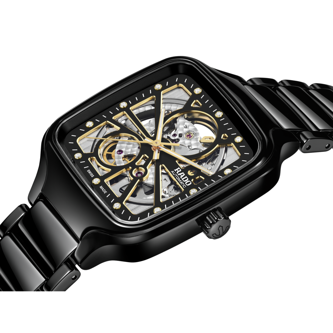 Rado True Square Automatic Open Heart  Black Dial Watch R27086712