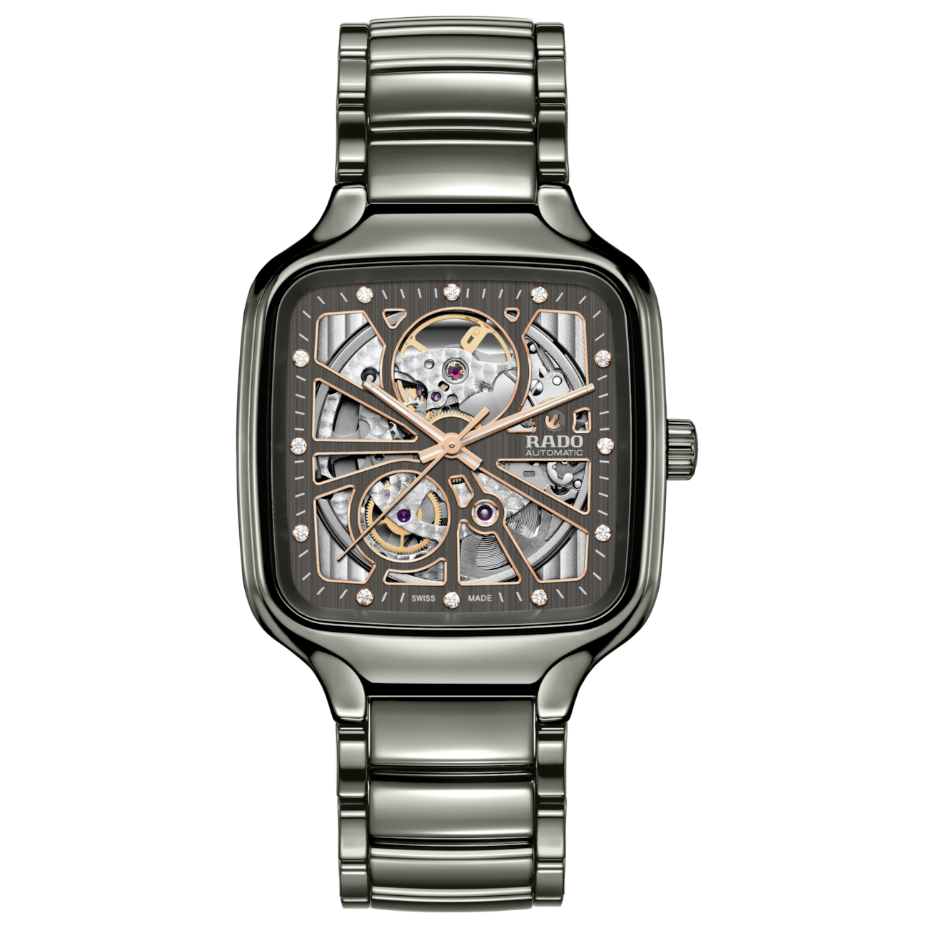 Rado True Square Automatic Open Heart Diamond Grey Dial R27083712