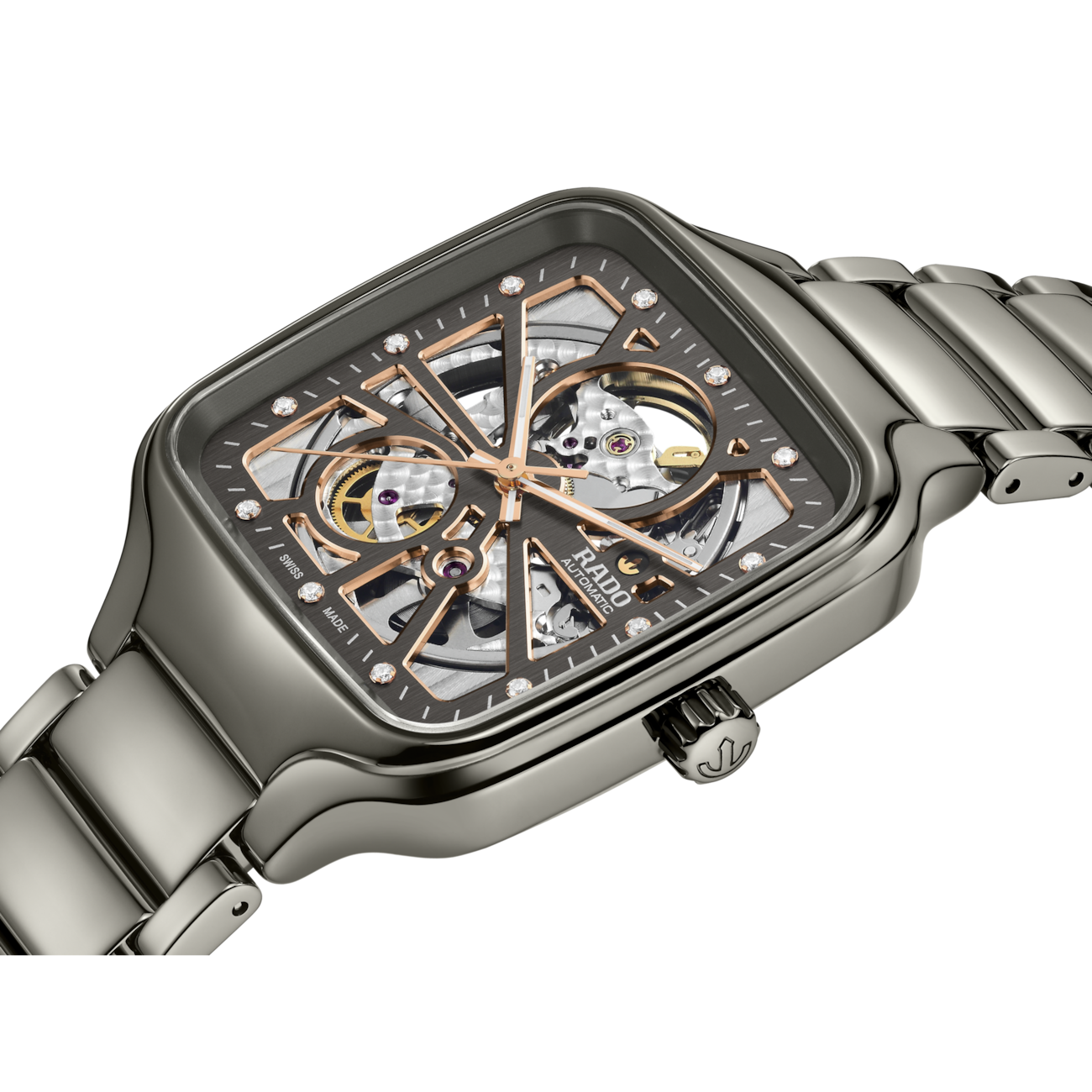 Rado True Square Automatic Open Heart Diamond Grey Dial R27083712