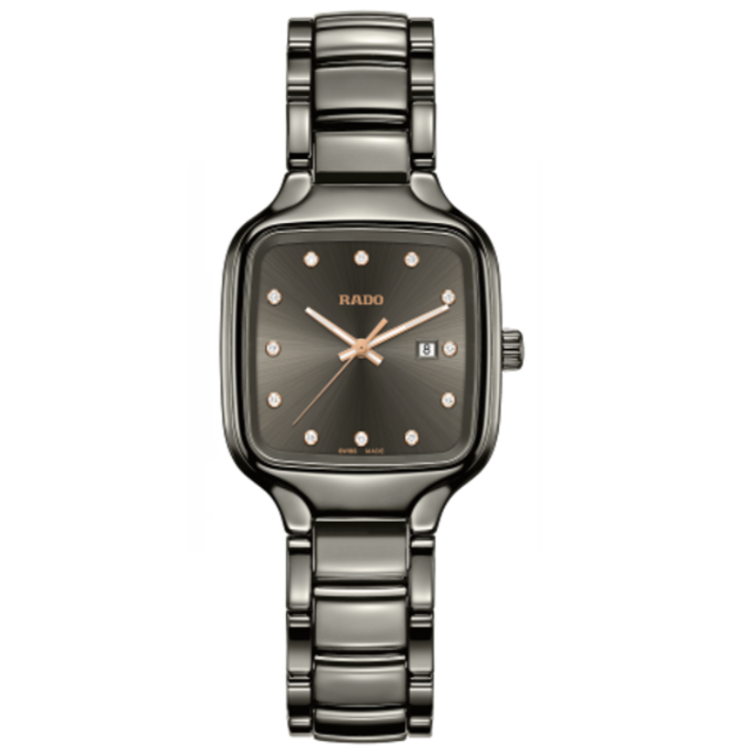 Rado True Square Diamonds Grey Dial 29MM Quartz R27079702