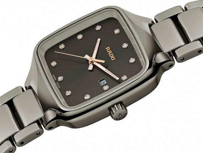 Rado True Square Diamonds Grey Dial 29MM Quartz R27079702