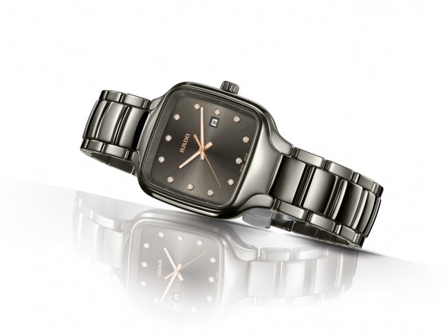 Rado True Square Diamonds Grey Dial 29MM Quartz R27079702