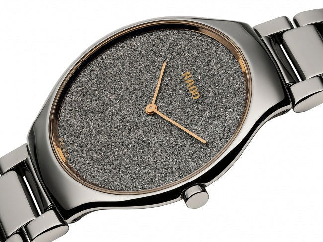 Rado True Thinline Grey Ceramic Band & Case Quartz Watch  R27010102