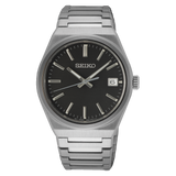 Seiko Black Dial Date Quartz Essentials Analog Watch SUR557