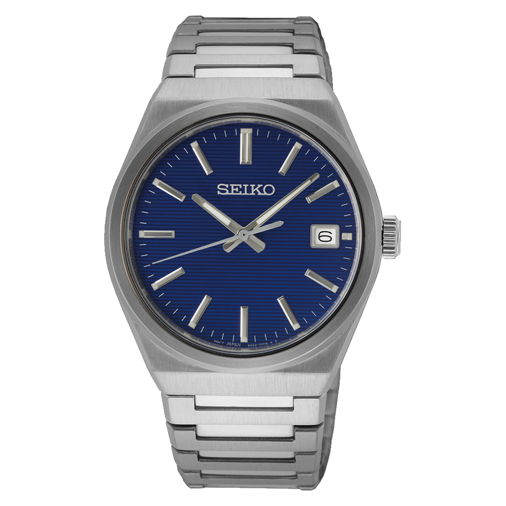 Seiko Blue Dial Silver Stainless Steel Band Classic Analog SUR555