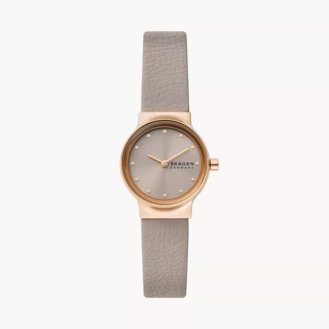Skagen Freja Lille Leather Grey Dial Quartz Womens Watch SKW3005