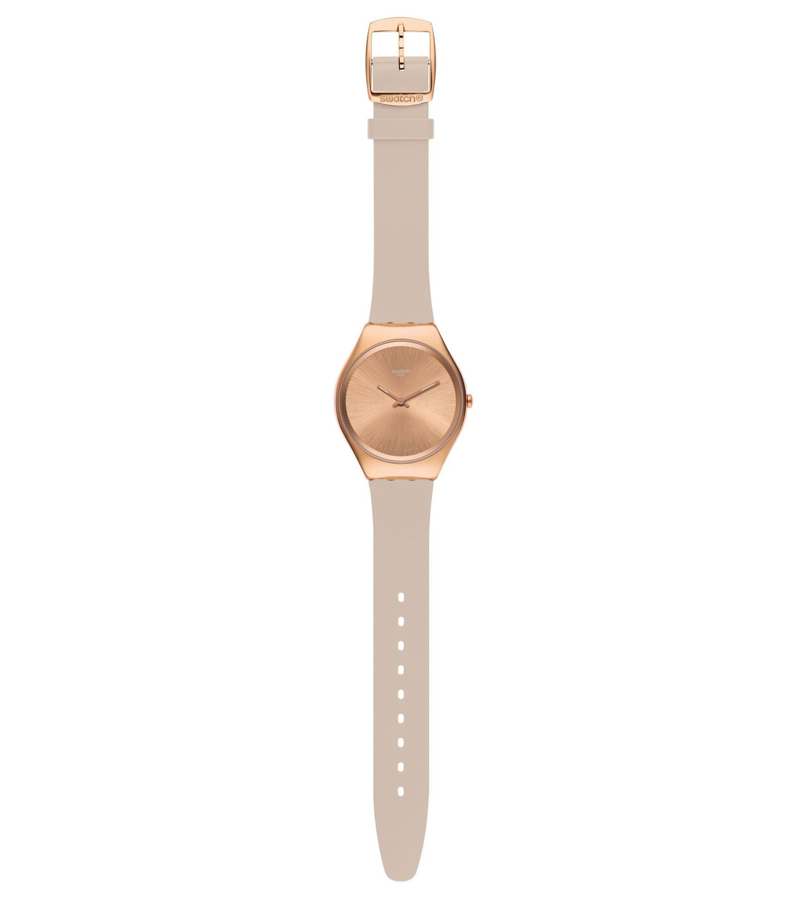 Swatch Skinrosee Rose Dial Beige Silicone Men's Watch SYXG101