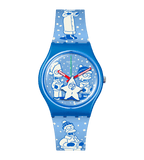 Swatch Tidings Of Joy Light blue silicone strap unisex Watch SO28Z126
