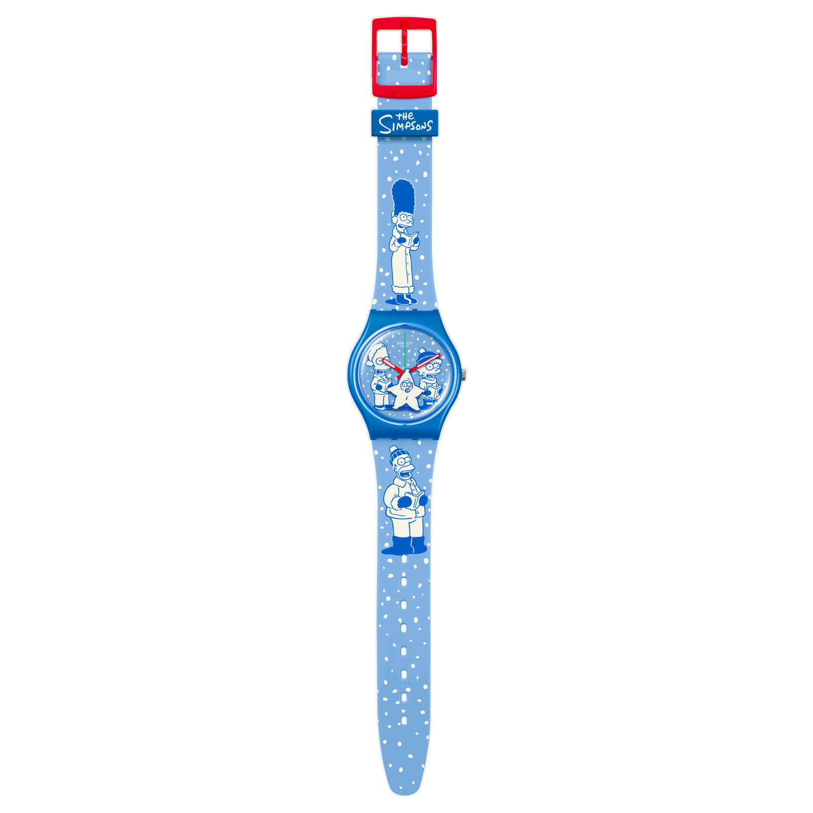 Swatch Tidings Of Joy Light blue silicone strap unisex Watch SO28Z126
