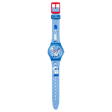 Swatch Tidings Of Joy Light blue silicone strap unisex Watch SO28Z126