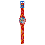 Swatch Wondrous Winter Wonderland Dial Red Silicone Strap Unisex Watch SUOZ361
