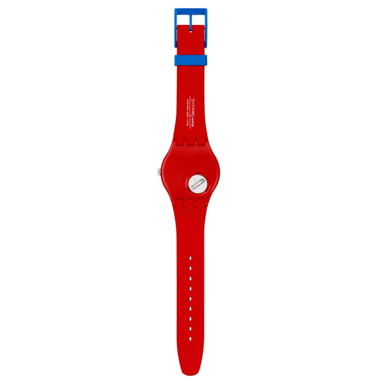 Swatch Wondrous Winter Wonderland Dial Red Silicone Strap Unisex Watch SUOZ361