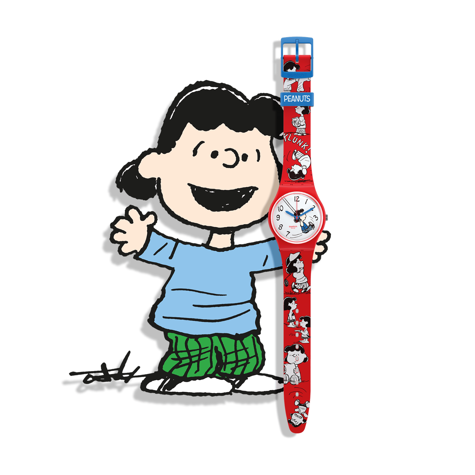 Swatch X Peanuts Lucy Klunk! Red Silicone Watch SO28Z106
