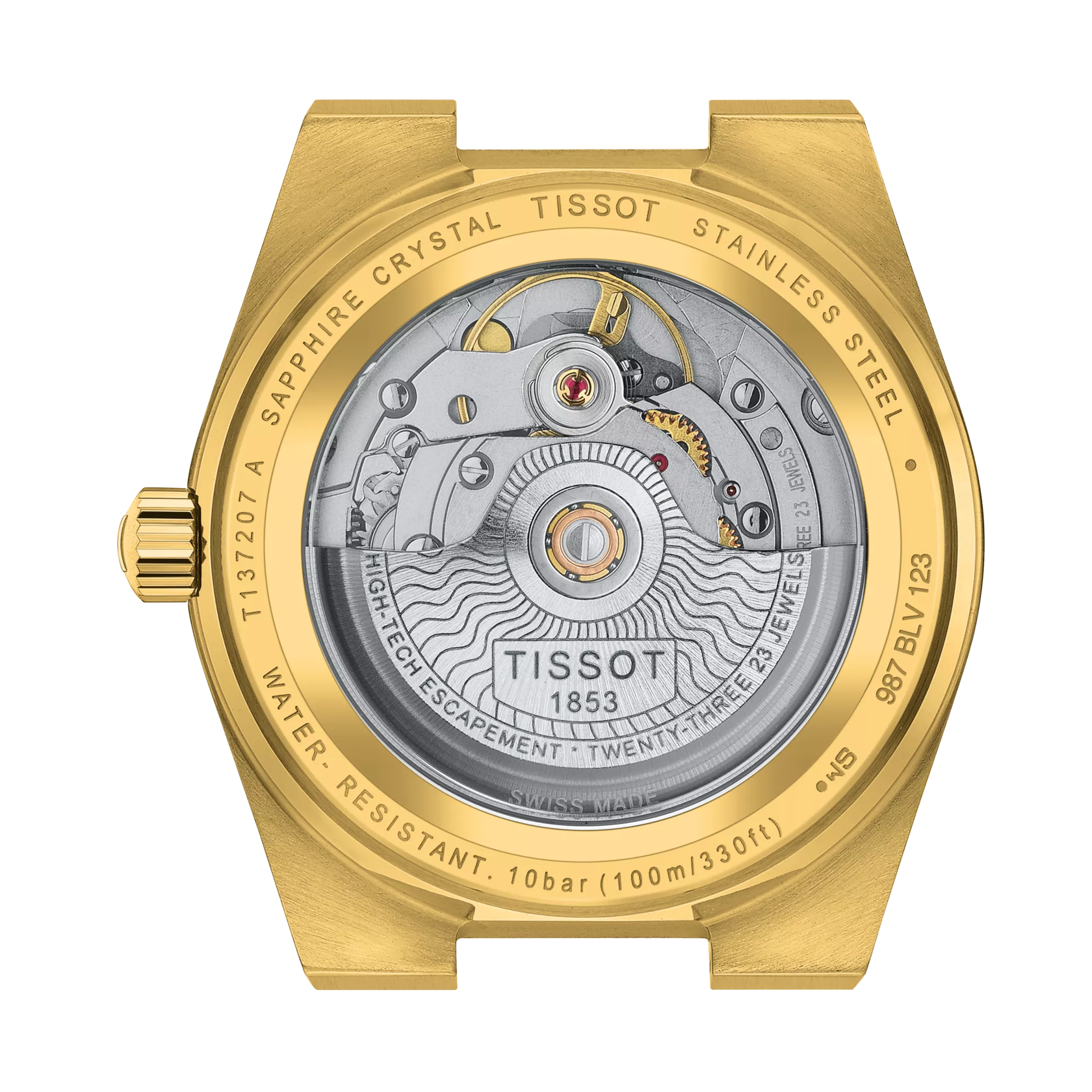 Tissot Powermatic 80 Champagne Dial Gold-Tone Stainless Steel T137.207.33.021.00 - Bijoux Eclore
