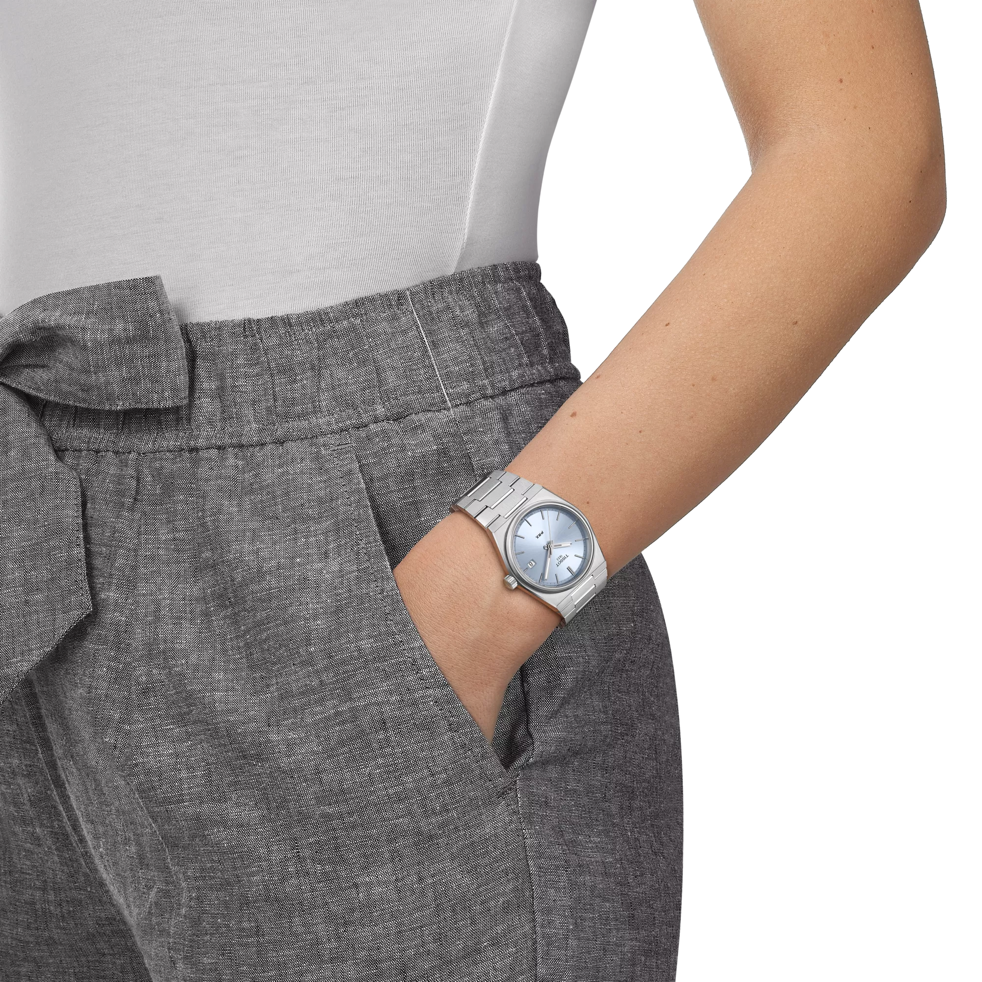 Tissot PRX Light Blue Dial and Stainless Steel Bracelet Watch T137.210.11.351.00 - Bijoux Eclore