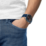 Tissot T-Touch Connect Solar Black Dial Blue Leather Strap Watch T121.420.47.051.06 - Bijoux Eclore