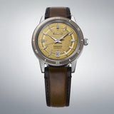 Seiko SRPL75J1  Presage Ship from Taiwan Presage  Automatic Style 60s Yellow Gold Dial Leather Japan Made - Bijoux Eclore