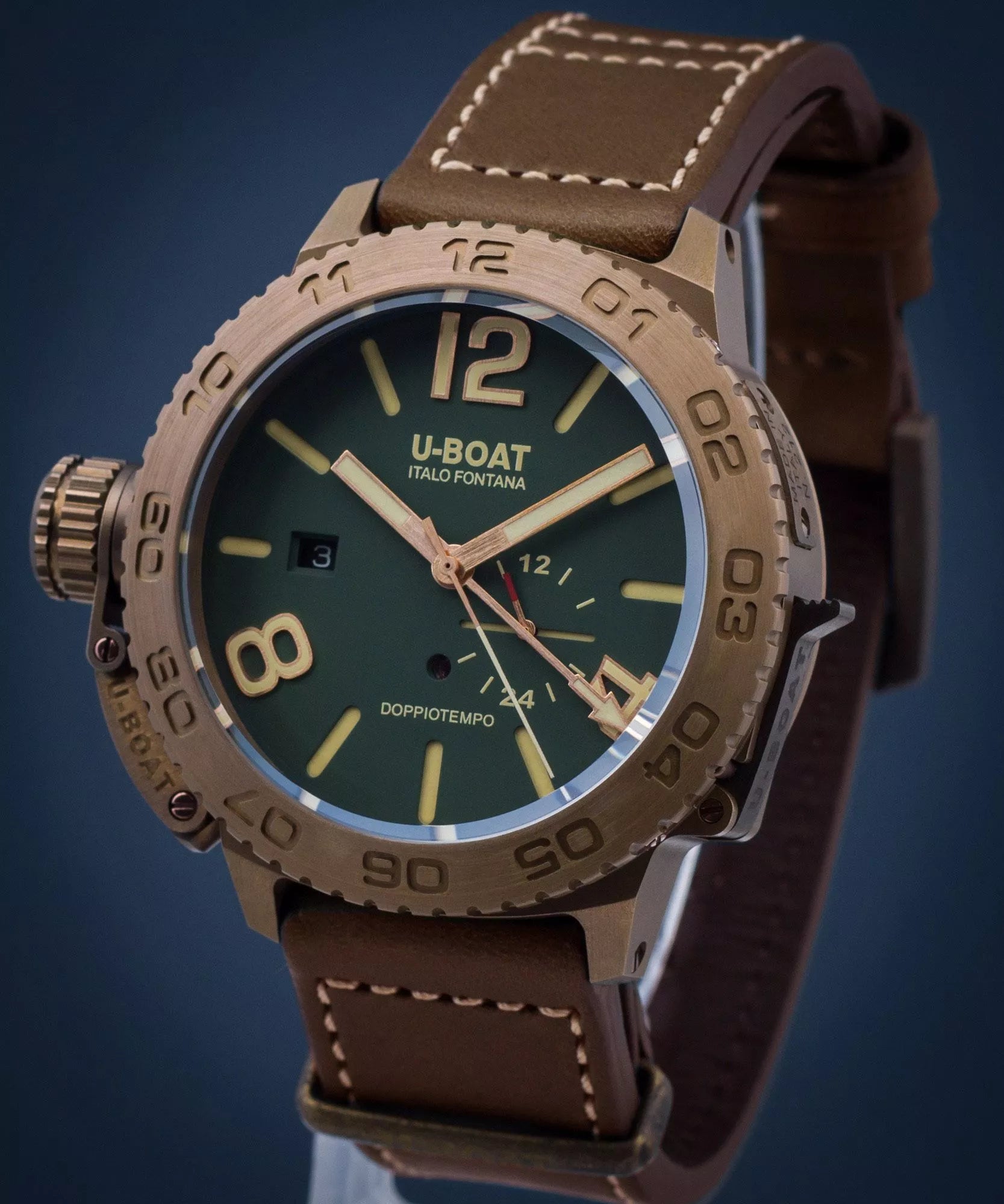 U-BOAT Doppiotempo Automatico Bronzo GR watch 9088 - Bijoux Eclore